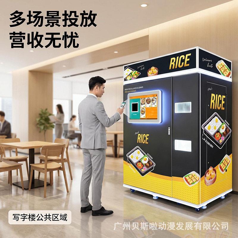 无人自助盒饭机自动售卖便当机盒饭贩卖机24H商用