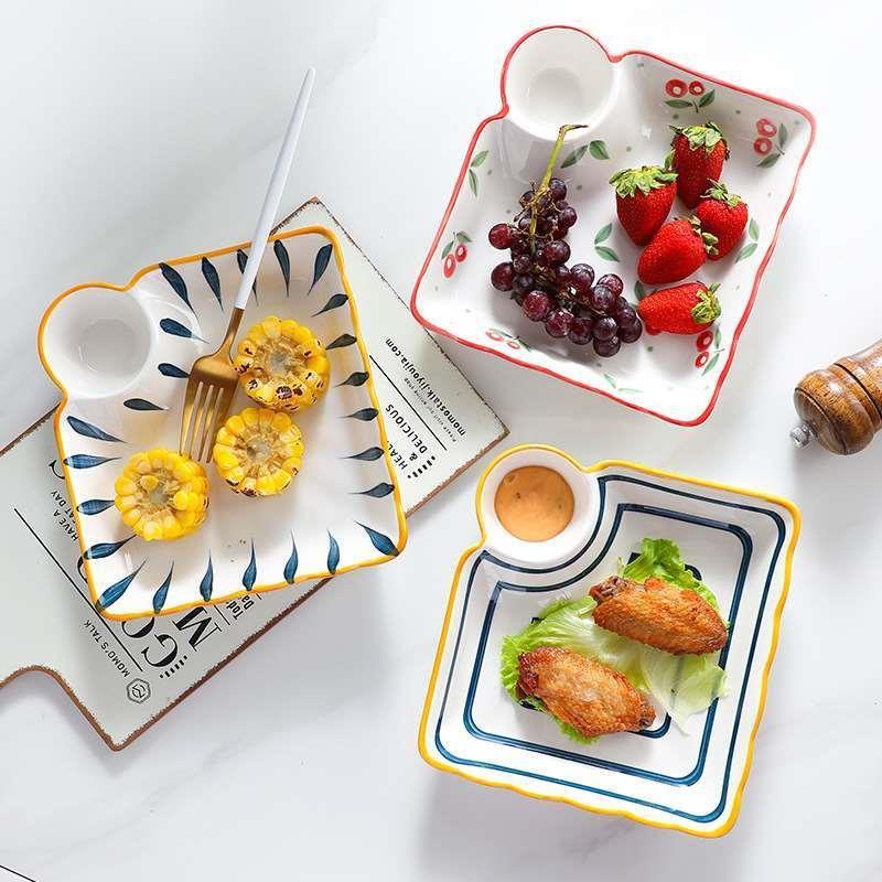 Ceramic dumpling plate Steamed dumplings Steamed shrimp snac