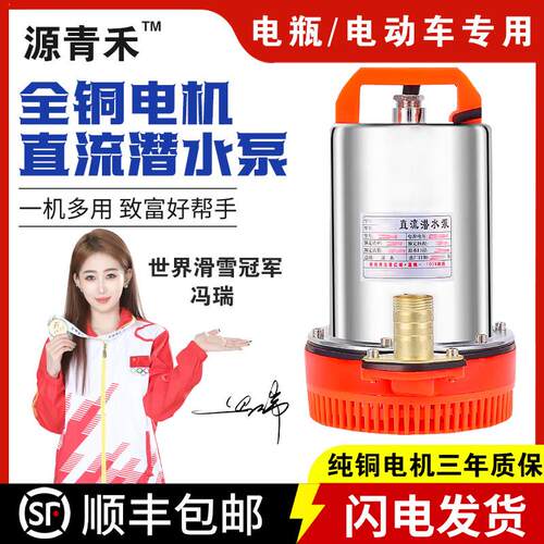 直流潜水泵12V抽水机24V48V60V伏家用电瓶车小型电动车农用抽水泵