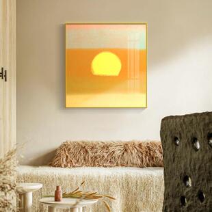 北欧卧室床头装饰画安迪沃霍尔小众艺术挂画客厅抽象日出日落壁画