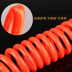 弹簧气管气动弹簧管空压机汽泵pu管伸缩软管螺旋带快速接头8mm