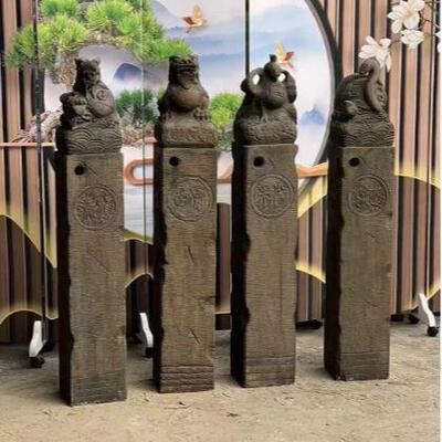 拴马石雕狮子麒桩石麟拴马桩貔貅生肖仿古拴马柱门口石青桩雕刻神