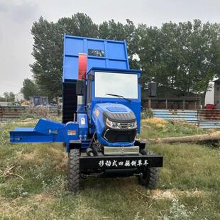 时产8青储柴秸铡草机吨秆油三轮式 铡TNF草揉丝机移动方便农田切草