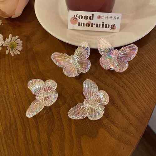 colorful butterfly hair clip with bangs and duckbill clip on