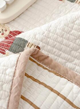 四季通用缝双面BN18561棉床盖米单件夹棉绗全棉榻榻床单纯三件套