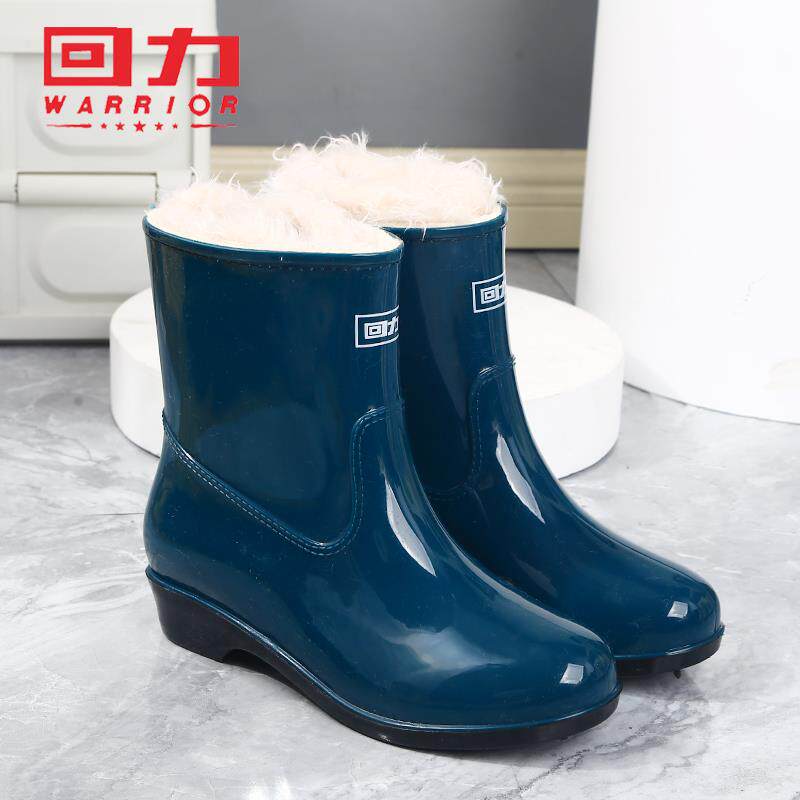 正品回力短筒雨鞋外穿厚实耐磨防滑防水女款短筒雨靴抢险救灾胶鞋