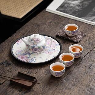 茶壶壶陶瓷过滤孔THN大号单家用耐温餐馆带办公室青花瓷泡茶 中式
