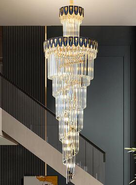 售楼部大厅水晶吊灯灯博展会灯饰灯具螺旋形复式楼中楼水晶大吊灯