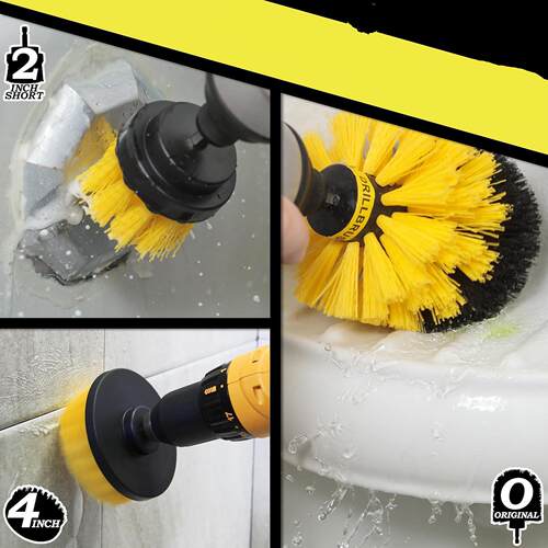Drill Brush Attachment Scrubber Cleaning Kit Scouring Pads