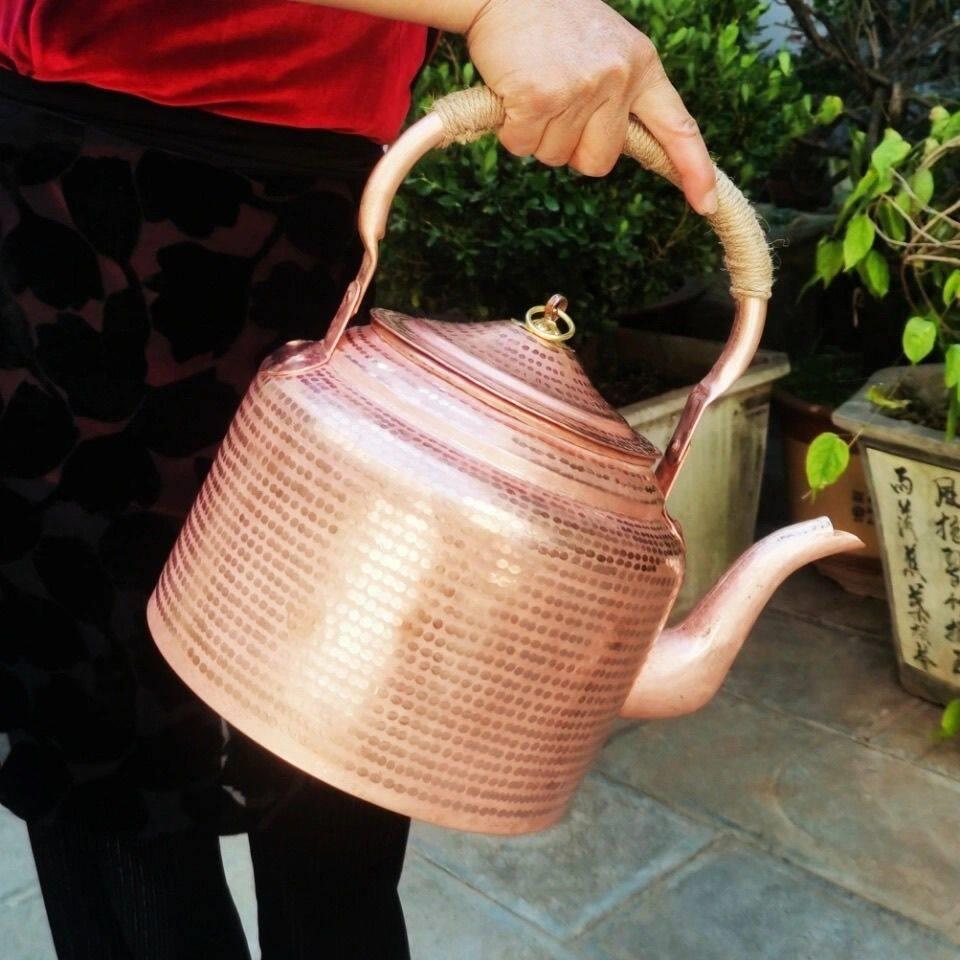 纯手工纯铜茶壶 纯铜烧水壶 厨房烧水壶 紫铜茶壶 烧水壶防烫茶具
