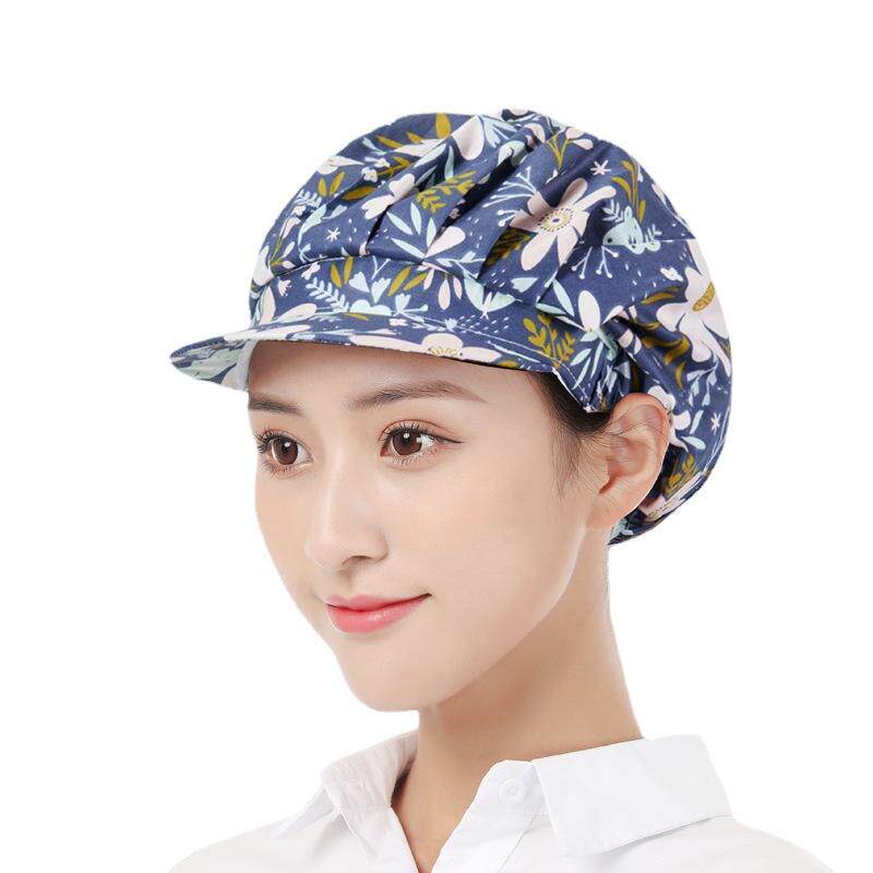 厨房帽子棉防尘工作女款透气包头帽头套防油烟护士厨师车间餐饮