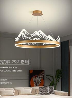 LED后现代轻奢圆环客厅 山水别墅复式餐厅卧室设计师样板房吊灯具