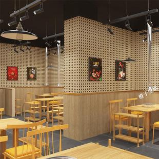 墙纸自粘商用烧烤餐饮小吃店饭店包厢餐厅墙面店铺装 修壁纸