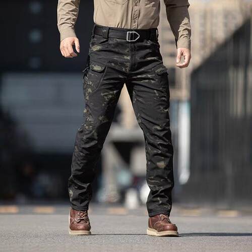 4PCS Mens SlimFit Tactical Cargo Pants Durable Ripstop Work