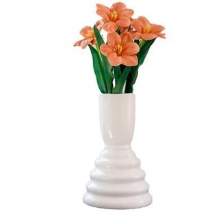 大口径flower vase法式复古花瓶ins风大号艺术感花瓶陶瓷高级感