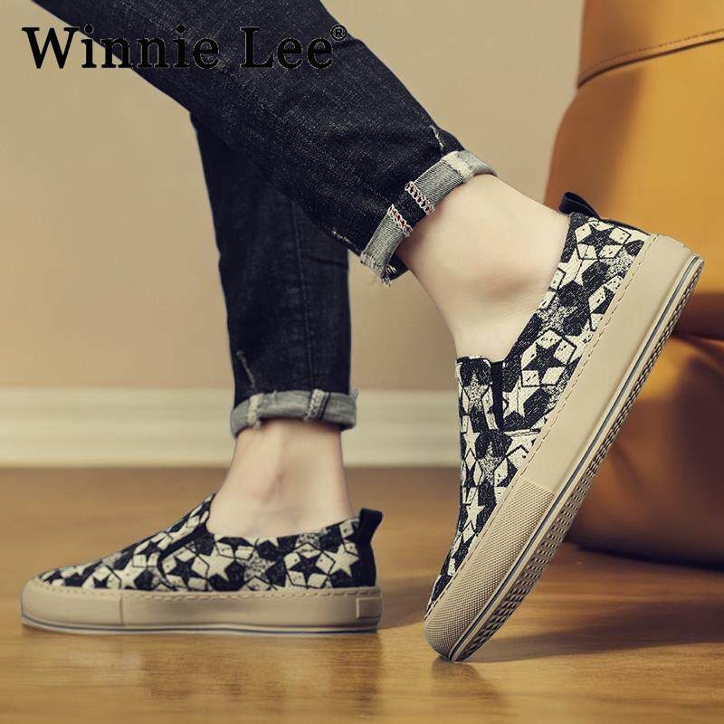 Winnie Lee低帮帆布鞋2025秋季板鞋新款时尚休闲鞋个性薄款懒人一