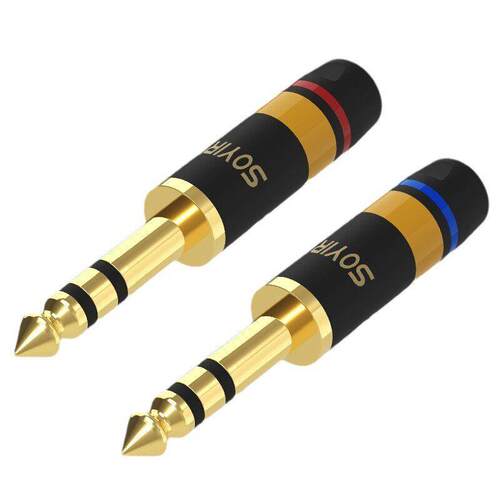 SORIYI纯铜镀金6.5大二三芯插头6.35双声道话筒音频线DIY焊接头