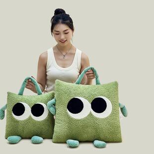 冬季 加厚重牛奶绒枕汽被子两用可爱靠枕上二合MRNr7Hdb一抱午睡枕