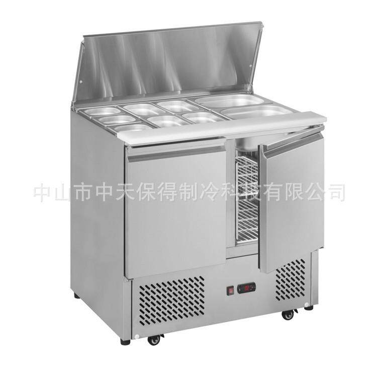 欧款沙拉台开槽水果捞展示柜冷藏沙拉柜酱菜保鲜工作台