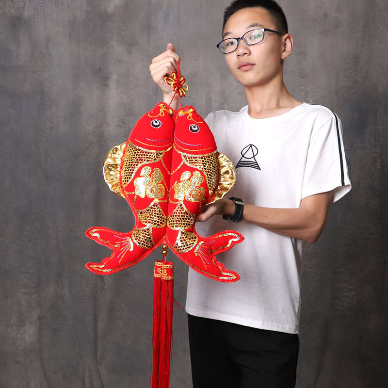 中国结手工编织挂件福字挂饰客厅布鱼辣椒新年装饰高档过年小流苏