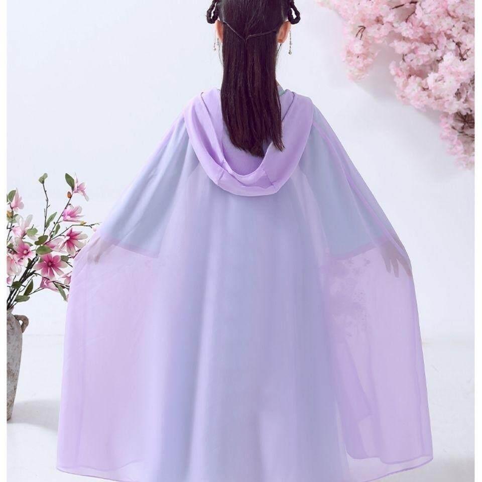 儿童女披风斗篷春秋夏古代衣服学生古装成人披肩外套拍照摄影汉服