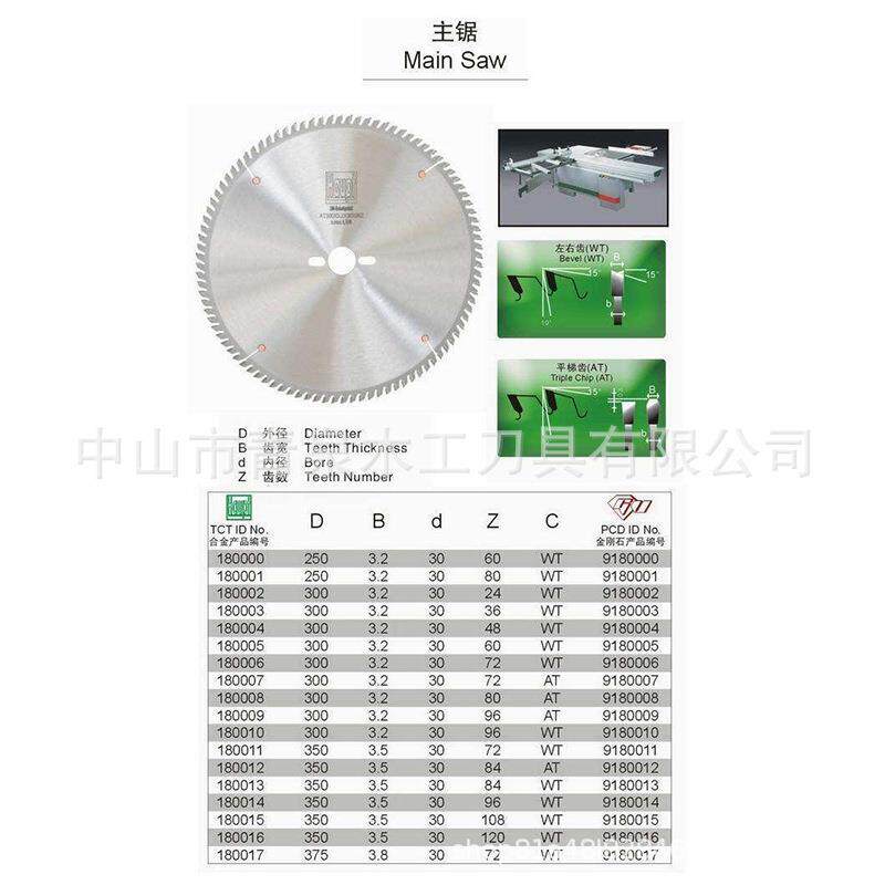 金丰利Haupt推台锯精切锯往复锯锯片精切木工/铝材规格齐全