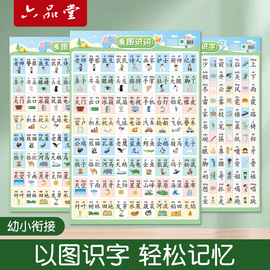 儿童宝宝看图识字挂图，幼儿园小孩启蒙早教，认字汉字表学习神器墙贴