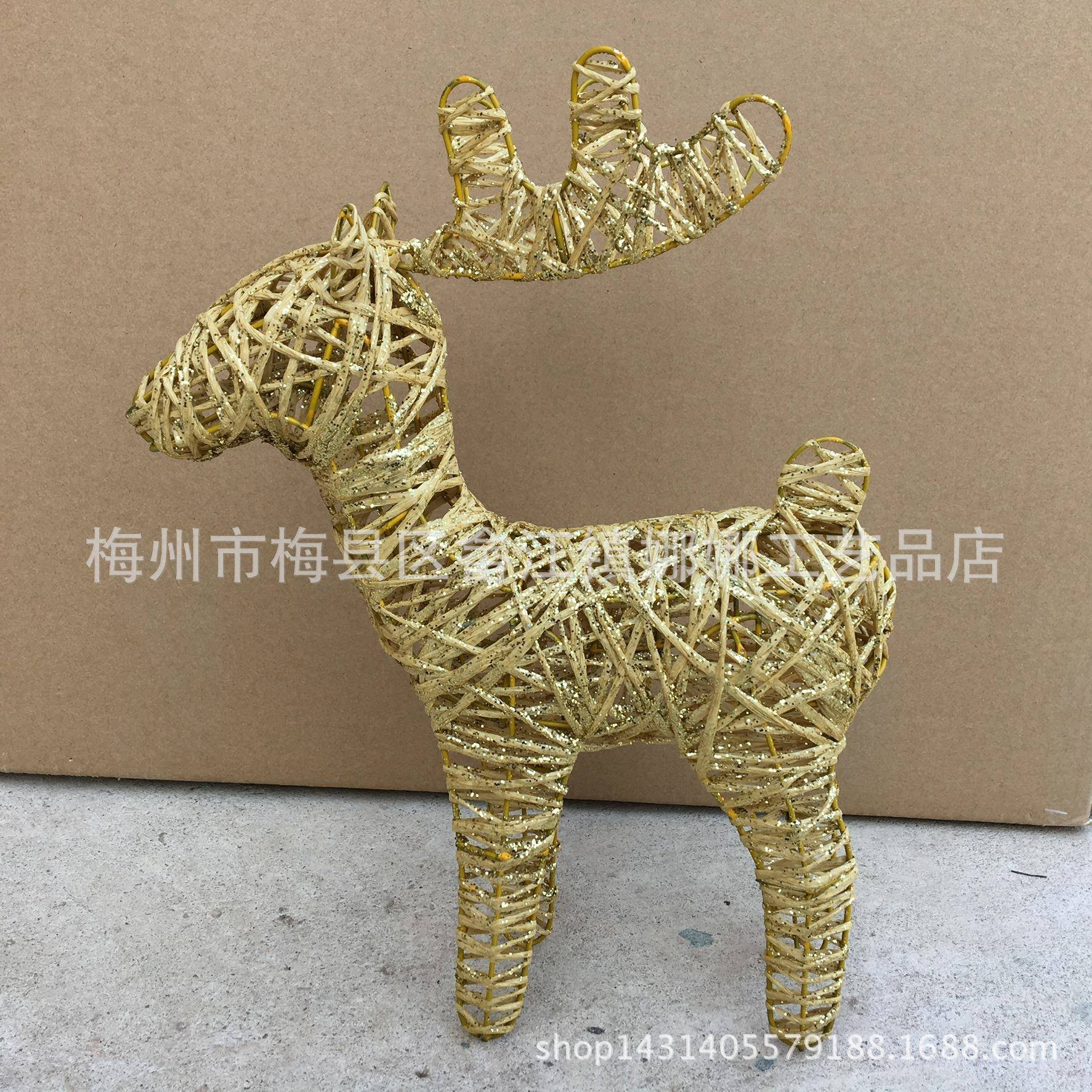 圣诞鹿仿真鹿铁丝鹿酒店/商场圣诞场景装饰铁艺鹿金银色圣诞装饰