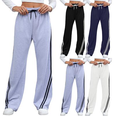 Straight leg wide leg pants with tie up straps, sanitary