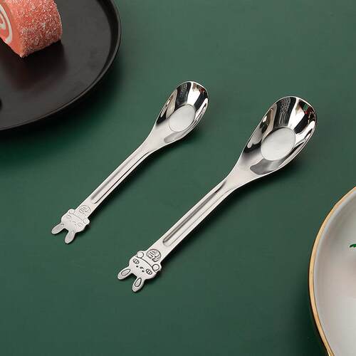 304不锈钢元宝勺子加厚汤匙家用吃饭喂养加深汤勺大调羹儿童小勺