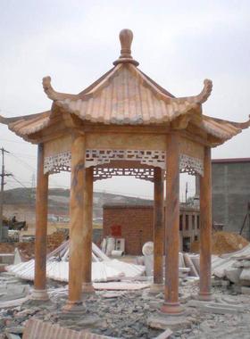 汉白龙柱石雕凉石亭白色大理石欧式亭子外花岗岩户单CFB层铁玉艺