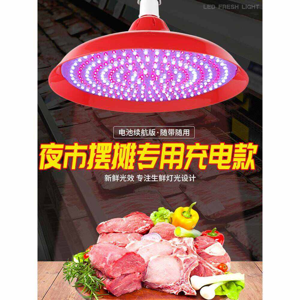 夜市充电LED生鲜灯猪肉灯熟食专用肉灯水果海鲜鸡鸭肉地摊调光灯