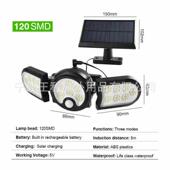 旋转三头防水感应户外灯可壁灯庭院人体灯分体新款 led 太阳能