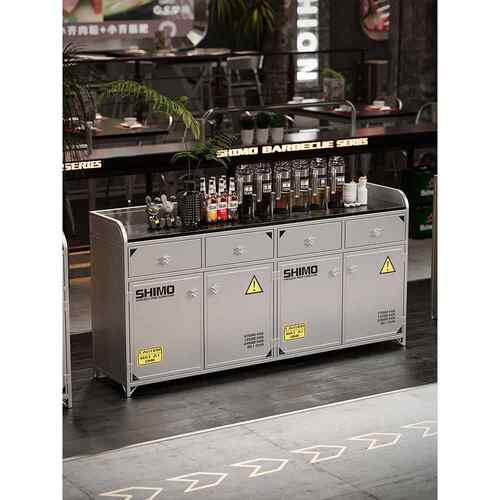 工业风餐柜置物柜一体靠墙储物柜餐边柜酒水柜商用收纳柜调料台子