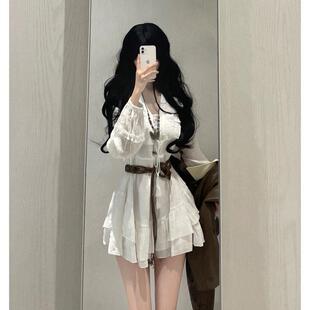 春秋季纯欲显瘦气质轻熟风辣妹高级感短裙子女法式复古小众连衣裙