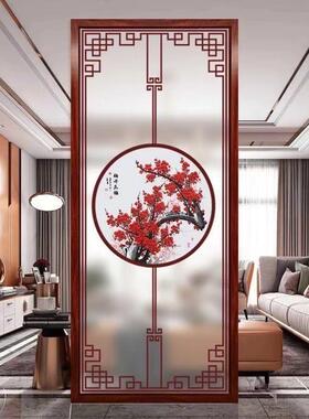 磨砂艺术化玻璃隔断PRD客遮挡户玄关钢走廊过道厅房间隔断屏入风