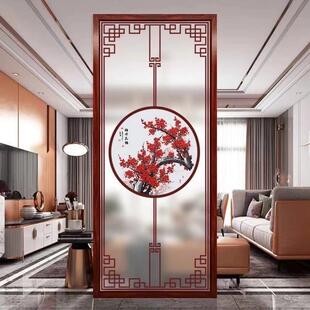 磨厅砂艺术屏QAE钢化玻璃断客遮挡入户玄关走廊过道隔房间隔断风