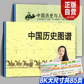 全2册85页中国历史图谱+历史与人物图谱大事记，时间轴华夏民族朝代文明研究编年史世界历史年表帝王政权演变地图集长河图书籍完整