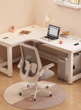 架转角书桌书一体桌子洞板式电脑F777868T桌学生学习奶洞油风家用