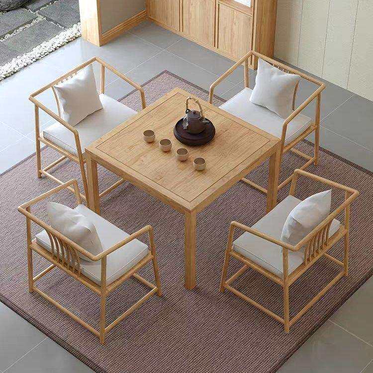 实木八仙桌正方形餐桌椅组合四方桌棋牌桌茶馆茶桌掼蛋桌家用饭桌