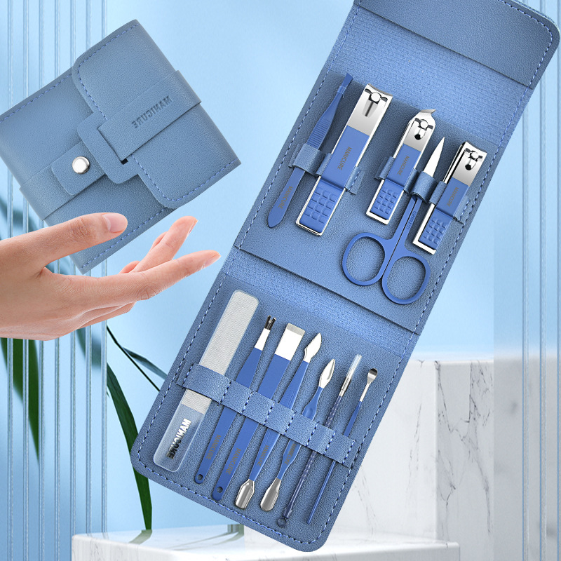 不锈钢指甲钳美甲套装厂家刀件工具剪指甲不锈套美容12