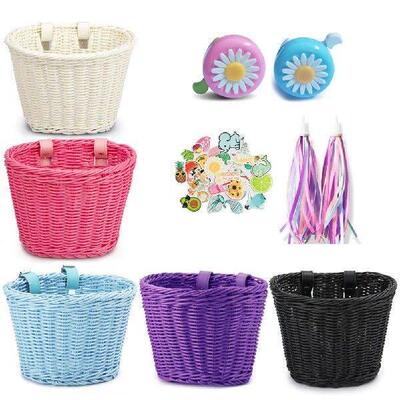 Kid Adult Bicycle Front Basket Storage Basket Handwoven