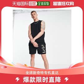 香港直邮潮奢 ASOS 男士Ibiza Amnesia 设计印花短裤(黑色)