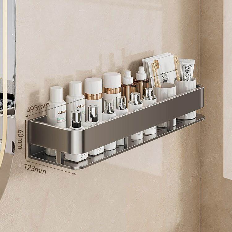 卫生间置物架免打孔毛巾架壁挂浴室洗漱台化妆品收纳架免打孔安装