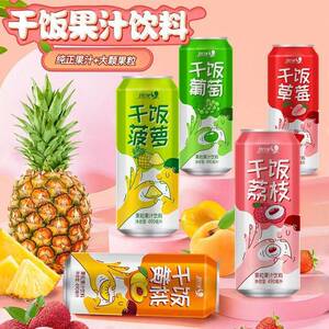 优洋饮料干饭葡萄黄桃山楂荔枝风味果汁果肉饮料490ml易拉罐聚会