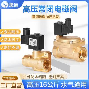 高压电磁阀常闭黄铜先导式 水阀气体4分220v12v24大流量电磁控制阀