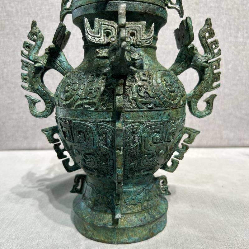 象首耳罍仿古青铜器古玩工艺品酒器办公博古架摆件厂家直销