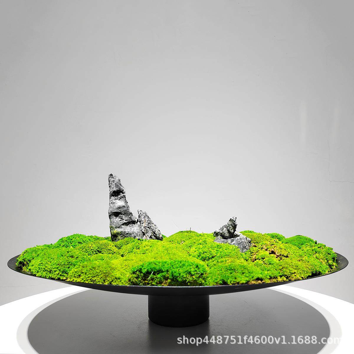 仿真植物盆景假山苔藓新中式桌面装饰绿植样板房室内造景工艺摆件