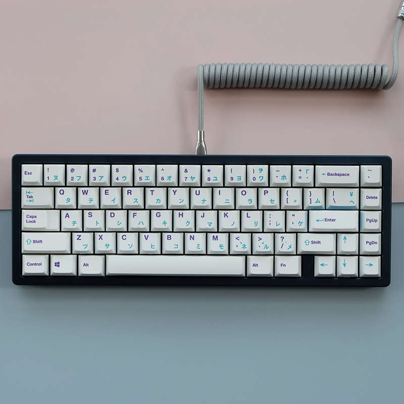 蓝色紫色 蓝白紫 Pbow-139键PBT原厂高度热升华机械键盘个性键帽