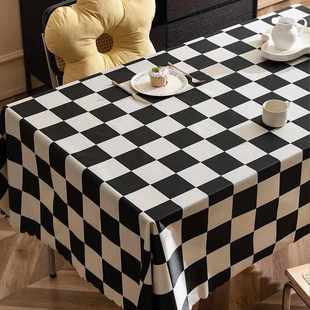 棋盘格桌布家用餐桌布免洗客厅PVC茶几布野外餐布户外